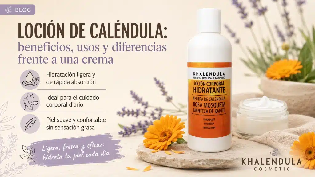 Loción de caléndula: beneficios, usos y diferencias frente a una crema Loción de caléndula: beneficios, usos y diferencias frente a una crema